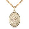 14kt Gold Filled St. Aloysius Gonzaga Patron Saint Medal Necklace 1x3/4 inch on 24 inch Chain by Bliss