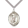 Sterling Silver St. Stephanie Patron Saint Medal Necklace 1x3/4 inch with 24 inch chain by Bliss