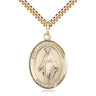 Gold Filled Our Lady of Lebanon Medal Necklace 1 x 3/4 inch with 24 inch chain by Bliss USA