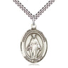 Sterling Silver Our Lady of Lebanon Medal Necklace 1 x 3/4 inch with 24 inch chain by Bliss USA