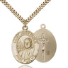 14kt Gold Filled St. John Paul II patron saint medal necklace 1 inch by 3/4 inch on 24 inch chain by Bliss