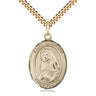 14kt gold filled St. Madeline Sophie Barat patron saint medal necklace, 1 x 3/4 inch medium pendant with 24 inch chain, handcrafted by Bliss