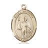 14kt solid gold St. Maurus patron saint medal pendant 1 inch by 3/4 inch handcrafted by Bliss Manufacturing USA