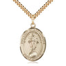 Medium 14kt Gold Filled Our Lady of All Nations Catholic Medal Necklace 1 x 3/4 inch with 24 inch chain by Bliss
