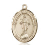 14kt Solid Gold Our Lady of All Nations Medium Medal Pendant 1 x 3/4 inch handmade by Bliss USA