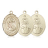 14kt Solid Gold Our Lady of Mount Carmel Catholic medal pendant handcrafted by Bliss Manufacturing USA
