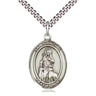Sterling silver St. Rachel medium patron saint medal necklace with 24 inch chain by Bliss Manufacturing