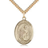 14kt Gold Filled St. Aaron Patron Saint Medal Necklace 1 inch by 3/4 inch with 24 inch Chain by Bliss