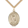 14kt gold filled St. Grace patron saint medal necklace, 1 x 3/4 inch medal, 24 inch curb chain, Bliss USA