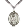Sterling Silver St. Grace Medal Necklace 1 inch x 3/4 inch Medium Pendant 24 inch Chain Bliss