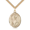 14kt Gold Filled St. Austin Augustine patron saint medal necklace with 24 inch chain by Bliss Manufacturing