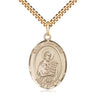 14kt Gold Filled St. Christian Demosthenes Patron Saint Medal Necklace 1x3/4 inch 24 inch Chain Bliss