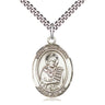 Sterling Silver St. Christian Demosthenes Patron Saint Medal Necklace 1x3/4 inch 24 inch Chain Bliss