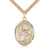 14kt Gold Filled St. Isaiah Patron Saint Medal Necklace 1x3/4 inch pendant 24 inch curb chain Bliss