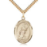 14kt Gold Filled St. Tarcisius Medium Patron Saint Medal Necklace 1 inch by 3/4 inch with 24 inch Chain by Bliss