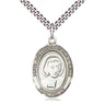 Sterling silver St. John Baptist de La Salle patron saint medal necklace with 24 inch chain by Bliss