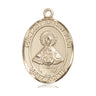 14kt Solid Gold Our Lady of San Juan Medal Pendant 1 inch by 3/4 inch handcrafted by Bliss USA