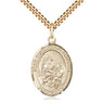 14kt Gold Filled St. Bernard of Montjoux Medium Patron Saint Medal Necklace 1 x 3/4 inch 24 inch Chain by Bliss