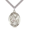 Sterling Silver St. Colette Patron Saint Medal Necklace 1 x 3/4 inch with 24 inch Chain by Bliss