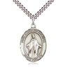 Sterling silver Our Lady of Africa medal necklace, 1 inch medal with 24 inch curb chain, by Bliss
