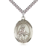 Sterling Silver St. Remigius of Reims Patron Saint Medal Necklace 1 inch x 3/4 inch with 24 inch Chain by Bliss