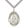 Sterling Silver St. Basil the Great Medium Patron Saint Medal Necklace 1 inch by 3/4 inch on 24 inch Chain by Bliss