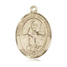 14kt Solid Gold St. Isidore the Farmer Patron Saint Medal Pendant 1 inch x 3/4 inch Handcrafted by Bliss