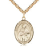 Medium 14kt gold filled St. Gabriel Possenti patron saint medal necklace - 1 x 3/4 inch medal on 24 inch chain - Bliss
