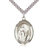 Sterling Silver St. Susanna Patron Saint Medal Necklace 1 inch by 3/4 inch with 24 inch chain by Bliss