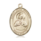 14kt Solid Gold St. John Vianney Patron Saint Medal Pendant 1x3/4 inch Handcrafted by Bliss