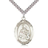 Sterling Silver St. Angela Merici patron saint medal pendant necklace, 1 inch by 3/4 inch with 24 inch chain, handcrafted by Bliss Manufacturing