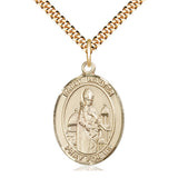 14kt Gold Filled St. Walter of Pontoise patron saint medal necklace with 24 inch chain by Bliss Manufacturing