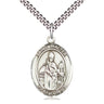 Sterling Silver St. Walter of Pontoise Patron Saint Medal Necklace 1 inch by 3/4 inch with 24 inch Chain by Bliss Manufacturing