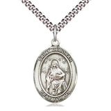 Sterling Silver St. Deborah patron saint medal necklace with 24 inch chain by Bliss Manufacturing