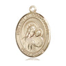 14kt solid gold medium Our Lady of Good Counsel Catholic medal pendant 1 x 3/4 inch by Bliss Manufacturing USA