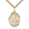 14kt Gold Filled Our Lady of Lourdes Medal Necklace 1 x 3/4 inch with 24 inch chain by Bliss Manufacturing