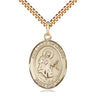 Medium Gold Filled Our Lady of Mercy medal necklace 1 x 3/4 inch pendant 24 inch chain USA made by Bliss