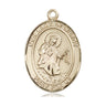 14kt Solid Gold Medium Our Lady of Mercy Catholic Medal Pendant 1 x 3/4 inches Handmade by Bliss