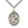 Sterling Silver Our Lady of Mercy Medal Necklace 1x3/4 inch pendant on 24 inch chain by Bliss