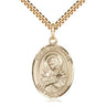 14kt Gold Filled Mater Dolorosa Our Lady of Sorrows Patron Saint Medal Necklace 1 inch 24 inch chain Bliss