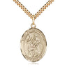 14kt gold filled St. Peter Nolasco patron saint medal necklace with 24 inch chain by Bliss Manufacturing