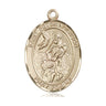 14kt solid gold St. Peter Nolasco patron saint medal pendant 1 inch by 3/4 inch handcrafted by Bliss