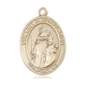 Medium 14kt solid gold Our Lady of Consolation medal pendant 1 x 3/4 inch handcrafted by Bliss Manufacturing
