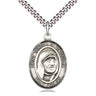 Sterling Silver Blessed Mother Teresa Medal Necklace 1 inch by 3/4 inch with 24 inch Chain by Bliss