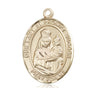 14kt solid gold Our Lady of Prompt Succor medal pendant 1 x 3/4 inch handcrafted by Bliss Manufacturing USA