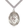 Sterling Silver St. Margaret of Cortona Patron Saint Medal Necklace 1x3/4 inches on 24 inch Chain by Bliss