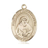 14kt Solid Gold St. Bede the Venerable Patron Saint Medal Pendant 1 x 3/4 inch Handcrafted by Bliss