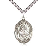 Sterling silver St. Bede the Venerable medium patron saint medal necklace with 24 inch chain handcrafted by Bliss USA