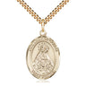 14kt gold filled Our Lady of Olives medal necklace with 1 x 3/4 inch pendant on 24 inch chain by Bliss