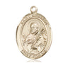14kt Solid Gold St. Meinrad of Einsideln Medium Patron Saint Medal Pendant 1 x 3/4 inch Bliss USA